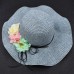 Flower Straw Hat Wide Large Brim Summer Sun Beach  Ladies Casual Cap Gift  eb-59385387